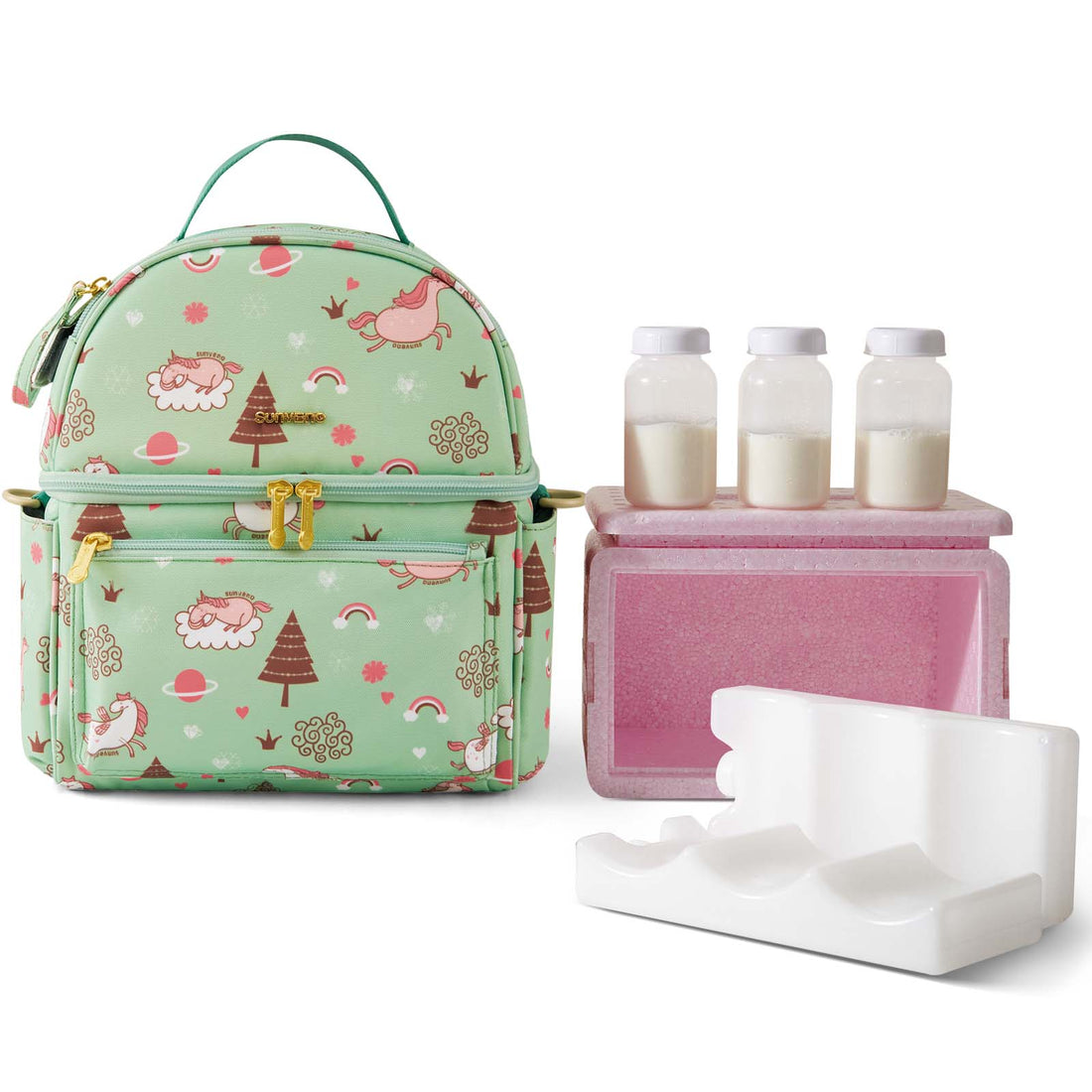 How to Keep Breast Milk Cold While Traveling -Breast Milk Cooler in White Background 