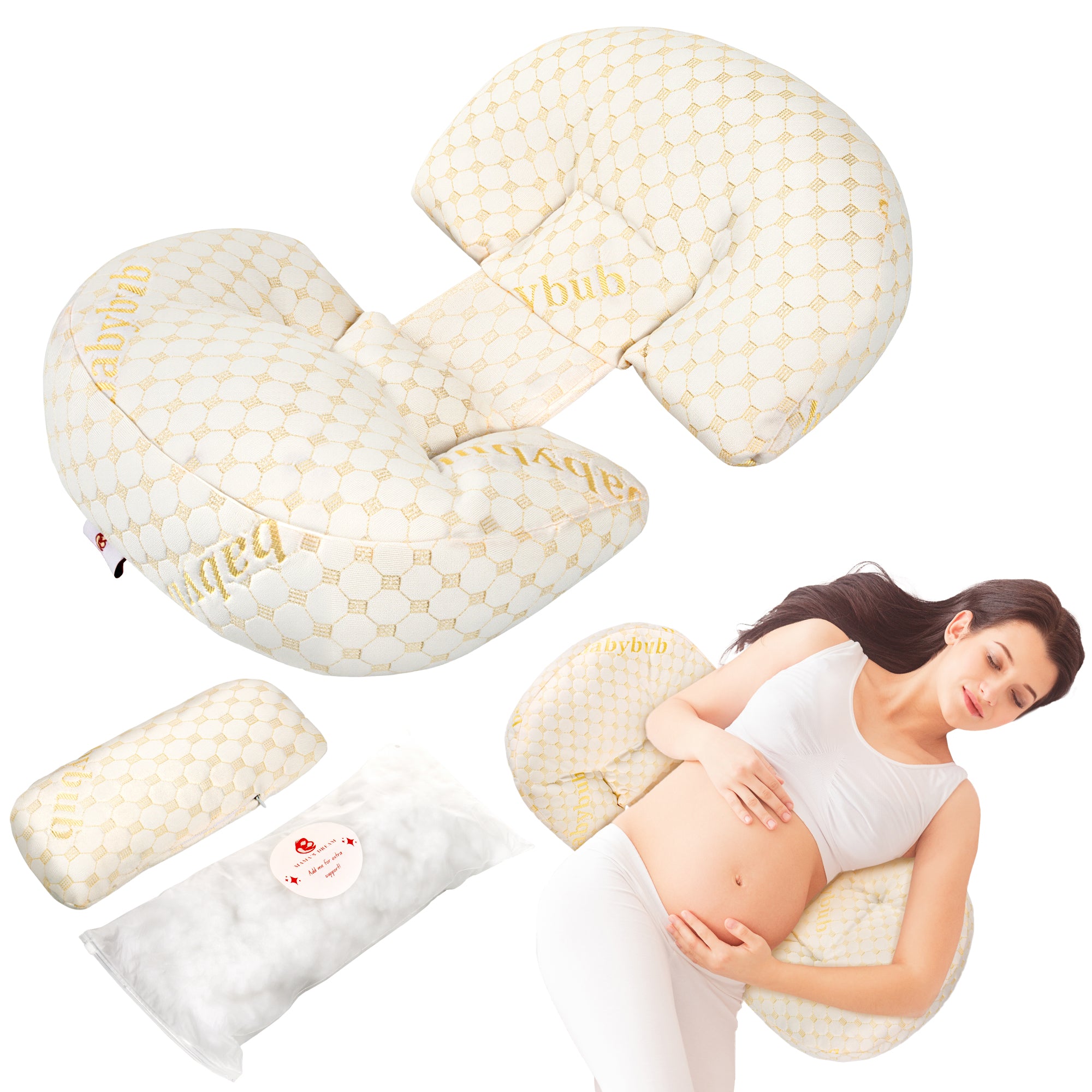 Pregnancy Pillow with Adjustable Fill – Designed by Moms for Comfort