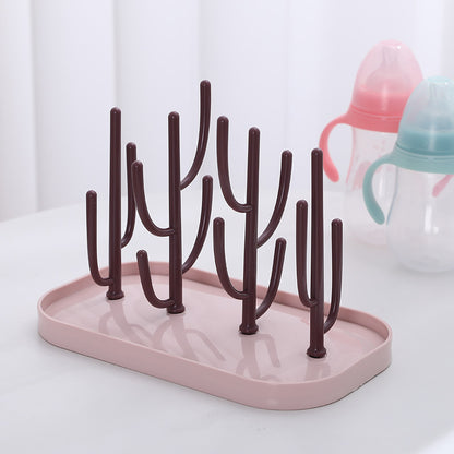 Baby bottle draining rack, multi-functional detachable cup rack, cleaning cactus hanging drying rack