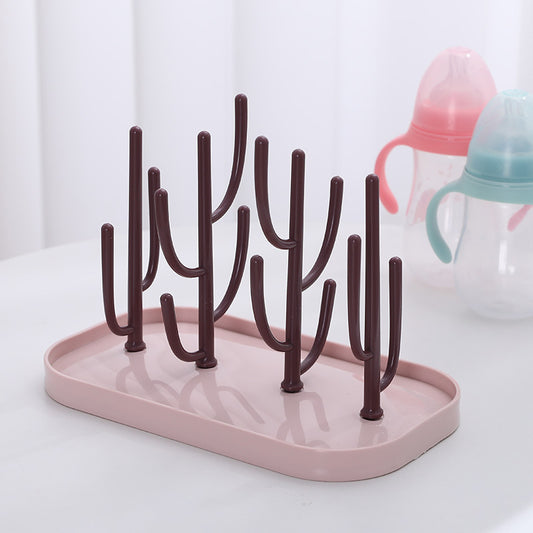 Baby bottle draining rack, multi-functional detachable cup rack, cleaning cactus hanging drying rack