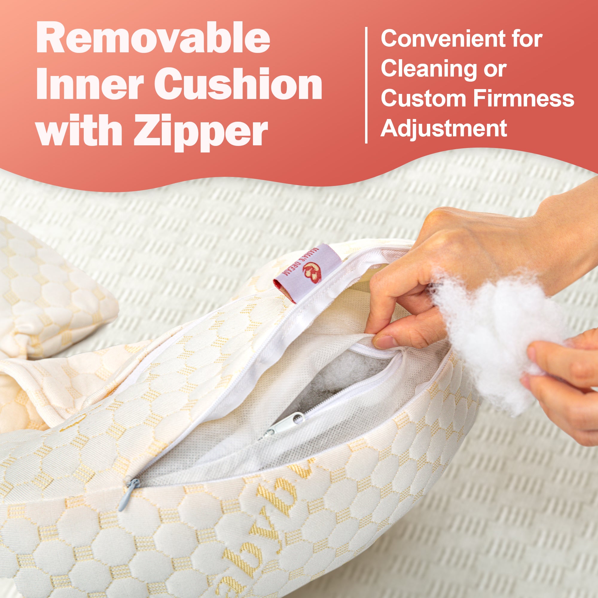 Pregnancy Pillow with Adjustable Fill – Designed by Moms for Comfort