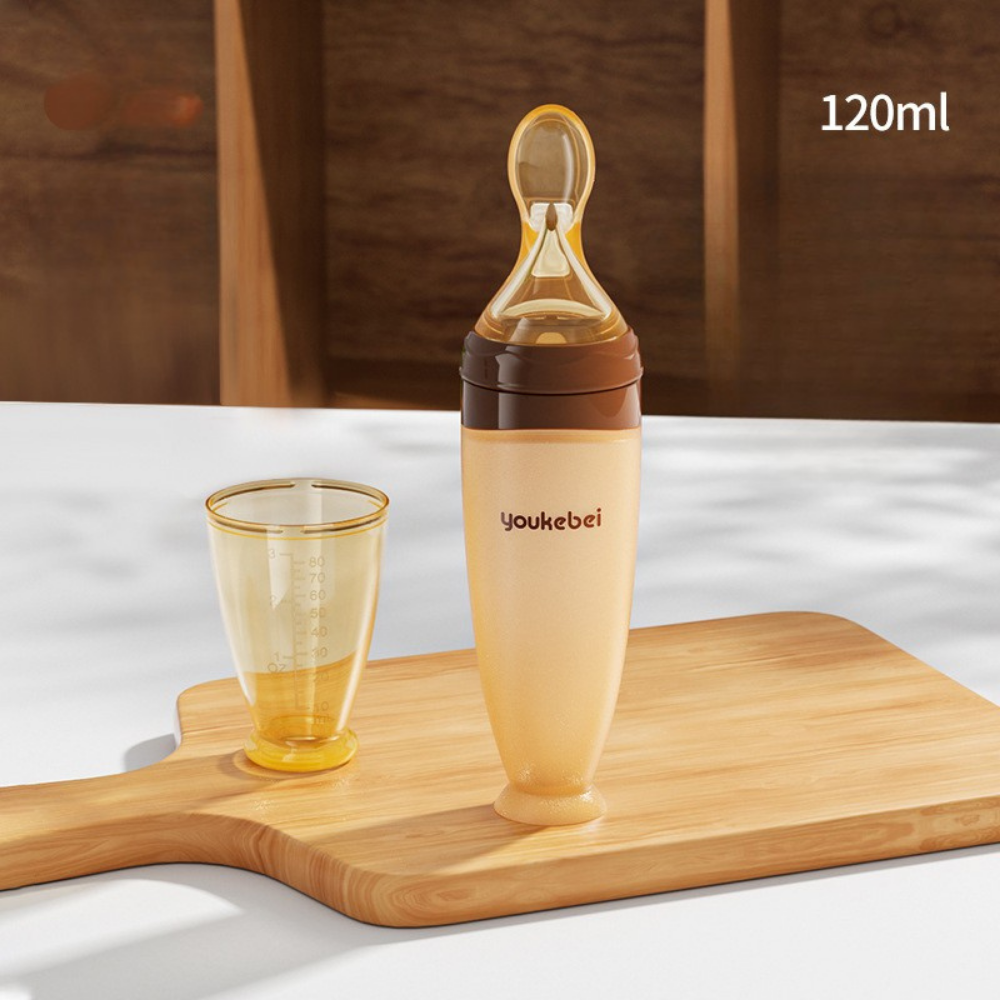 silicone baby feeding spoon bottleIt is ideal for baby food, rice cereals, purees and soft foods