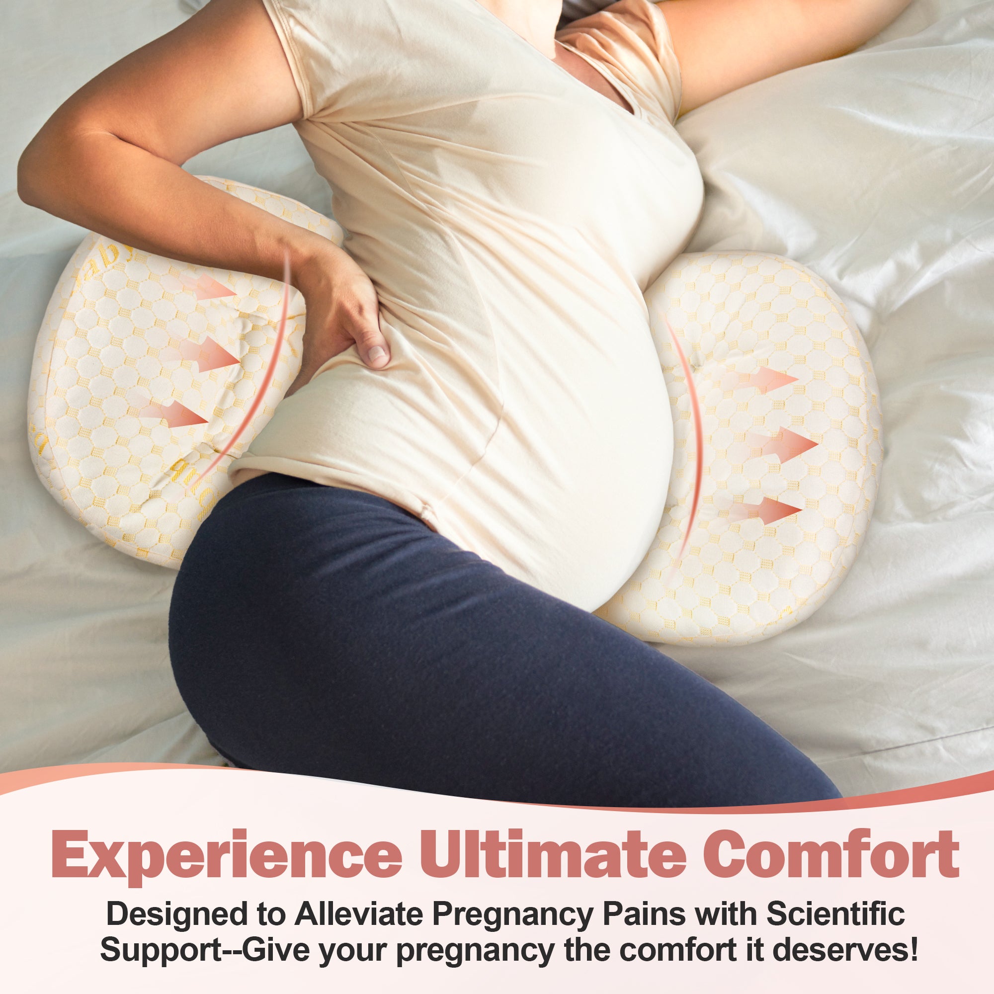 Pregnancy Pillow with Adjustable Fill – Designed by Moms for Comfort