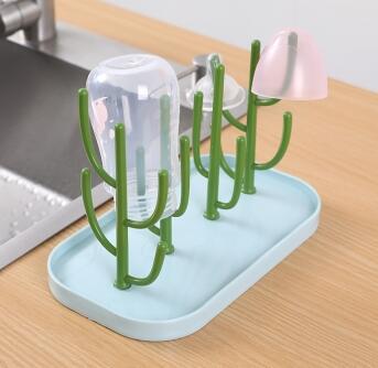 Baby bottle draining rack, multi-functional detachable cup rack, cleaning cactus hanging drying rack