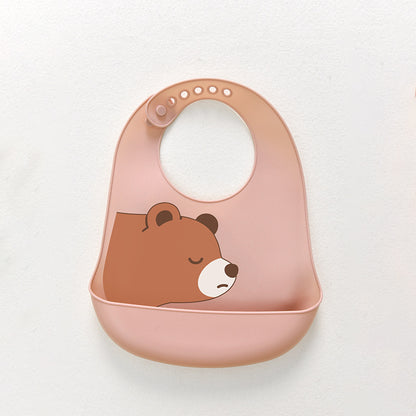 Baby feeding bib anti-silicone supplementary food bib, super soft baby portable children's bib, anti-dirt wonder