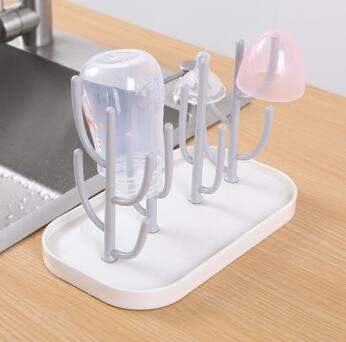 Baby bottle draining rack, multi-functional detachable cup rack, cleaning cactus hanging drying rack
