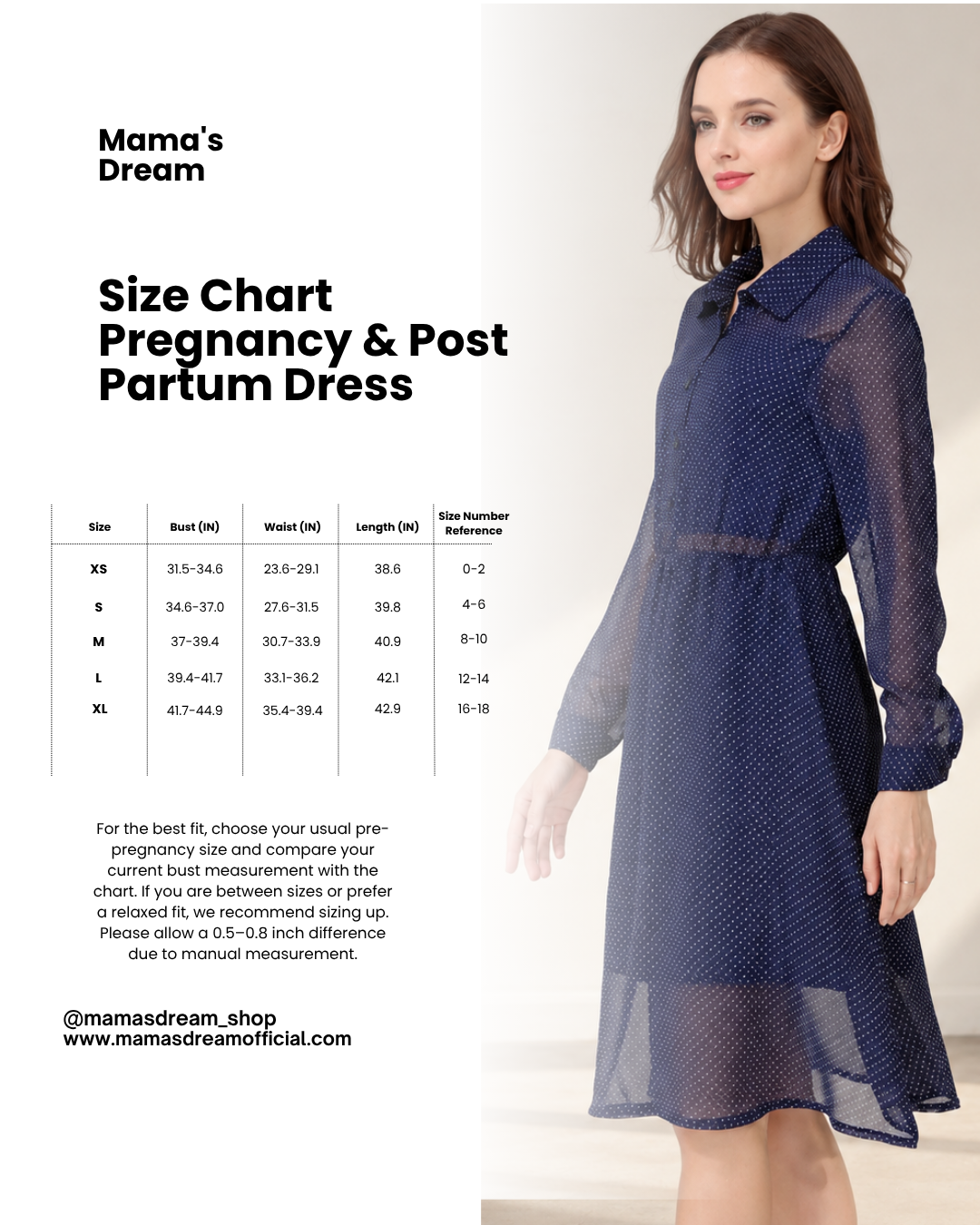 Polka dot maternity dress | Breastfeeding & PostPartum Dress