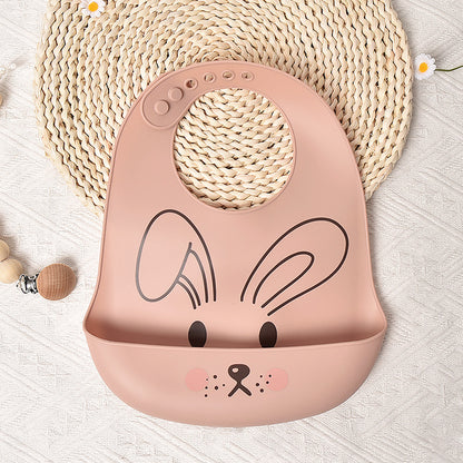 Baby feeding bib anti-silicone supplementary food bib, super soft baby portable children's bib, anti-dirt wonder