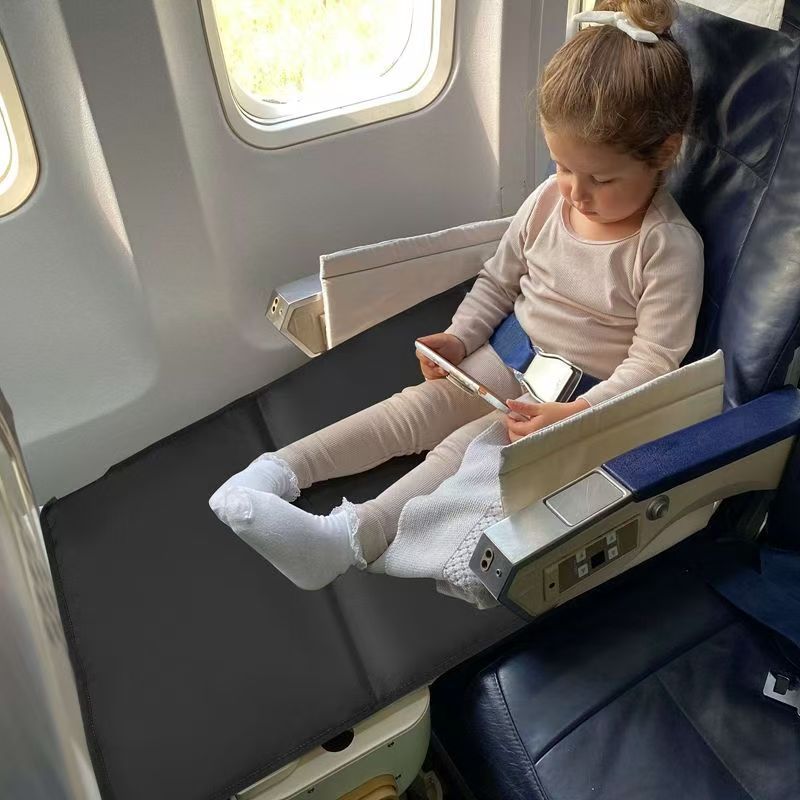 Portable children's travel airplane seat, infant airplane seat extender and foot extender