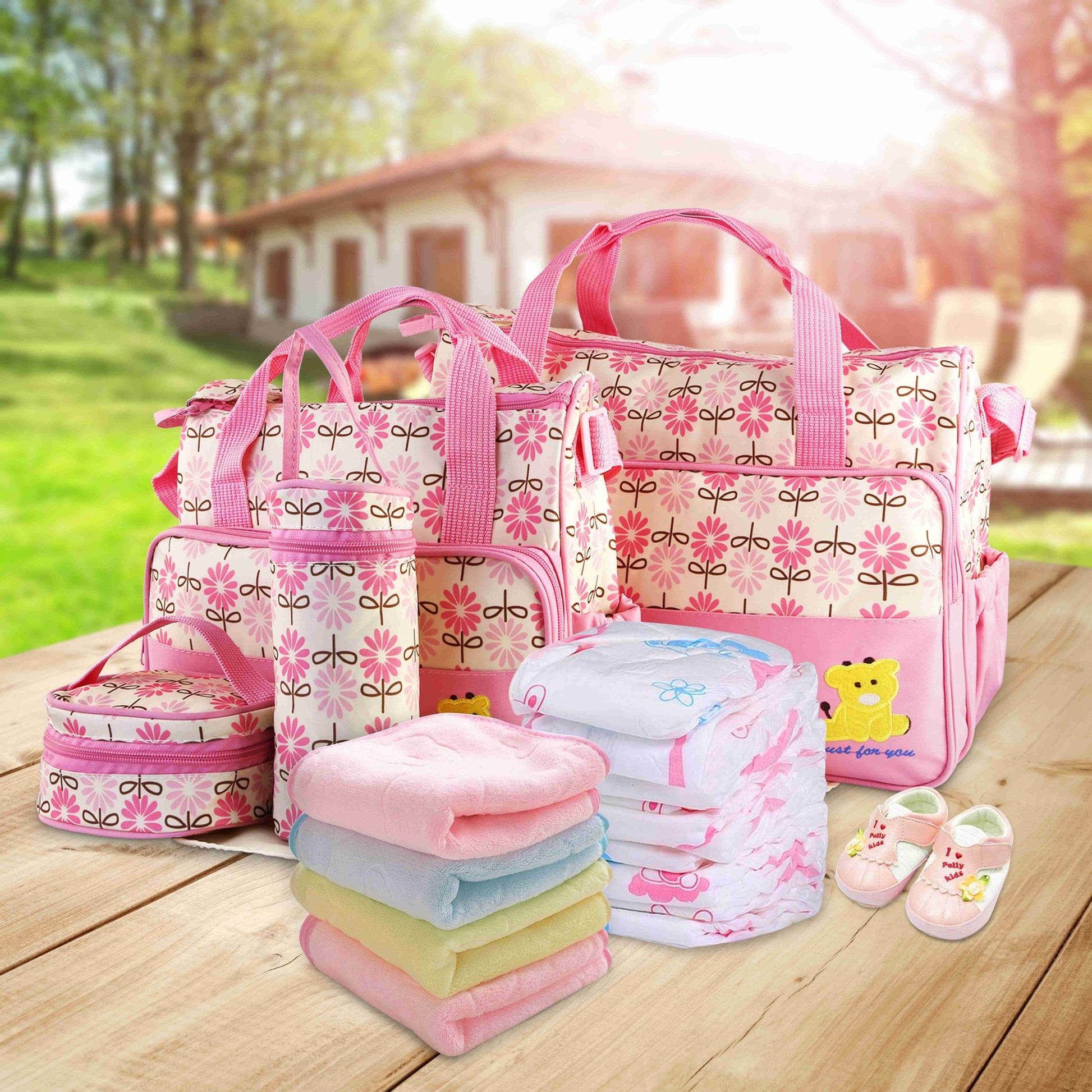 5 Piece Diaper Bag  Perfect for Short Trips & Travel