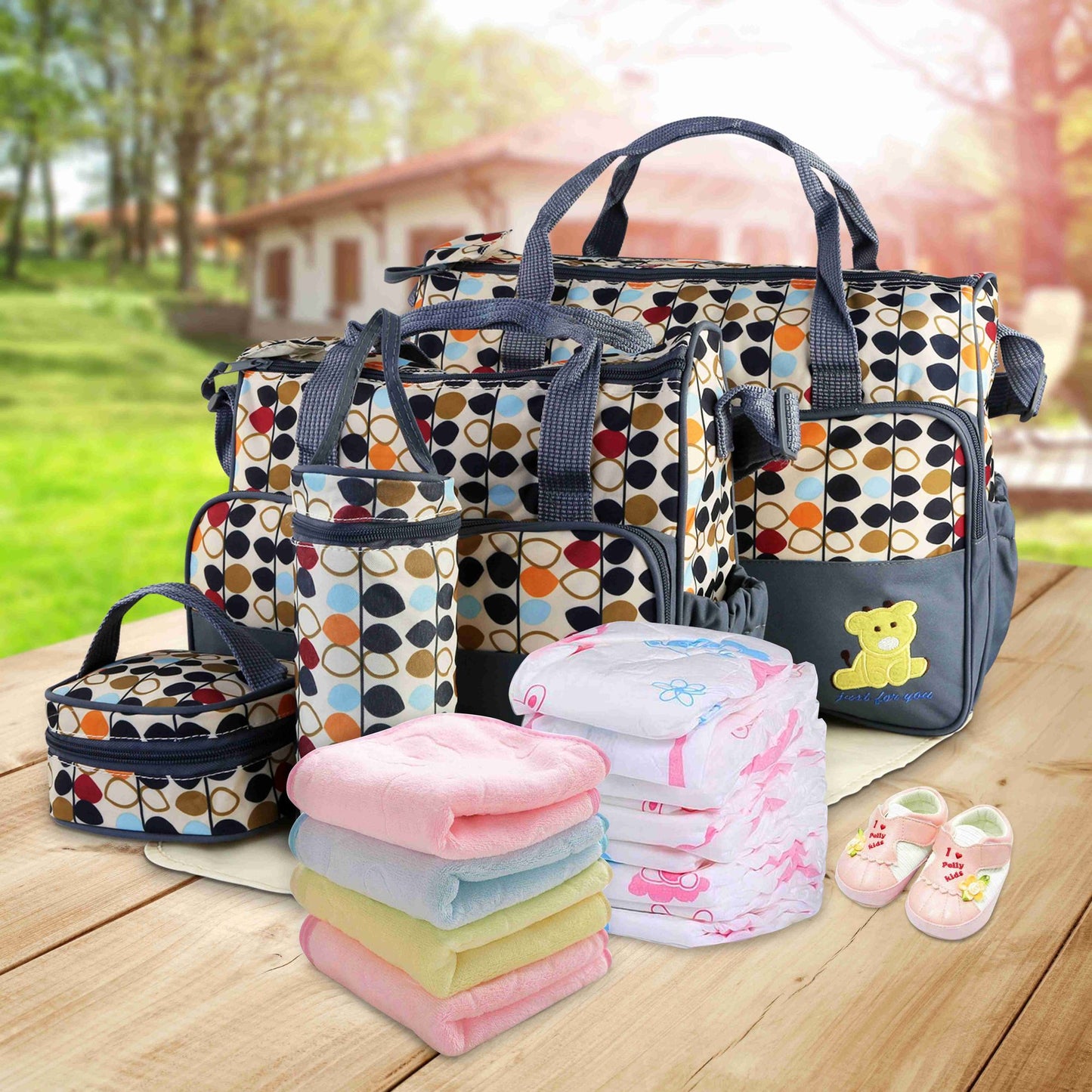 5 Piece Diaper Bag Smart Storage for Busy Parents