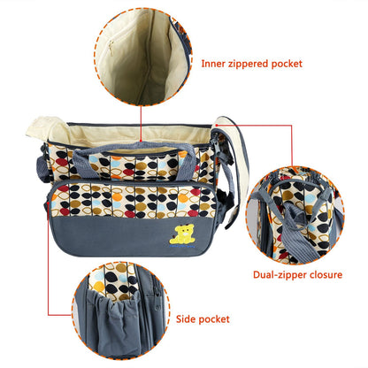 5 piece diaper bag set inside 