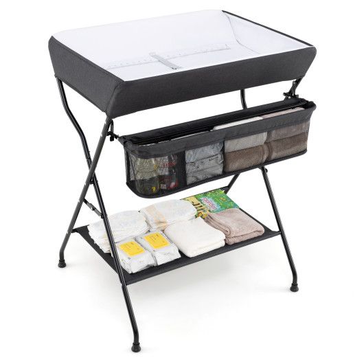 Folding changing baby table storage use 