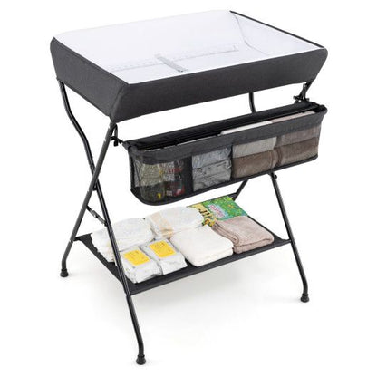 Folding changing baby table storage use 
